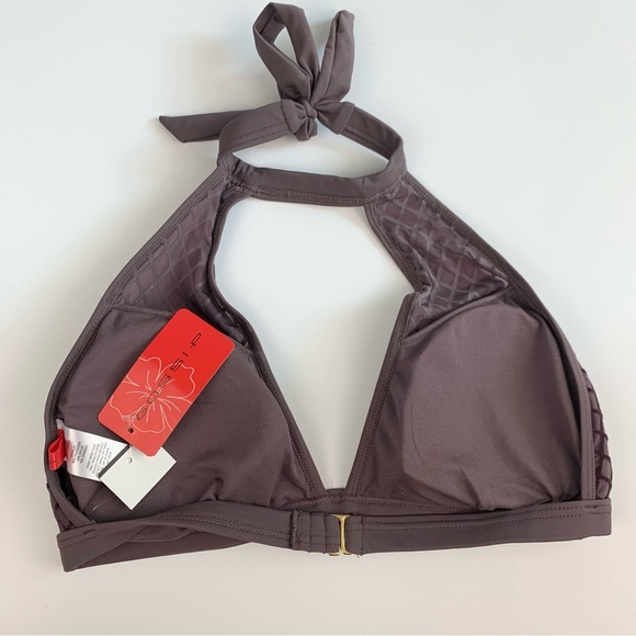 Gossip Velvet High Neck Purple Mauve Bikini Top Halter Von Maur Large NWT - Picture 7 of 9